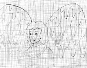 Sketch of Angel Through Veil