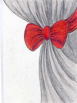 Sketch of Red Bow Through Veil